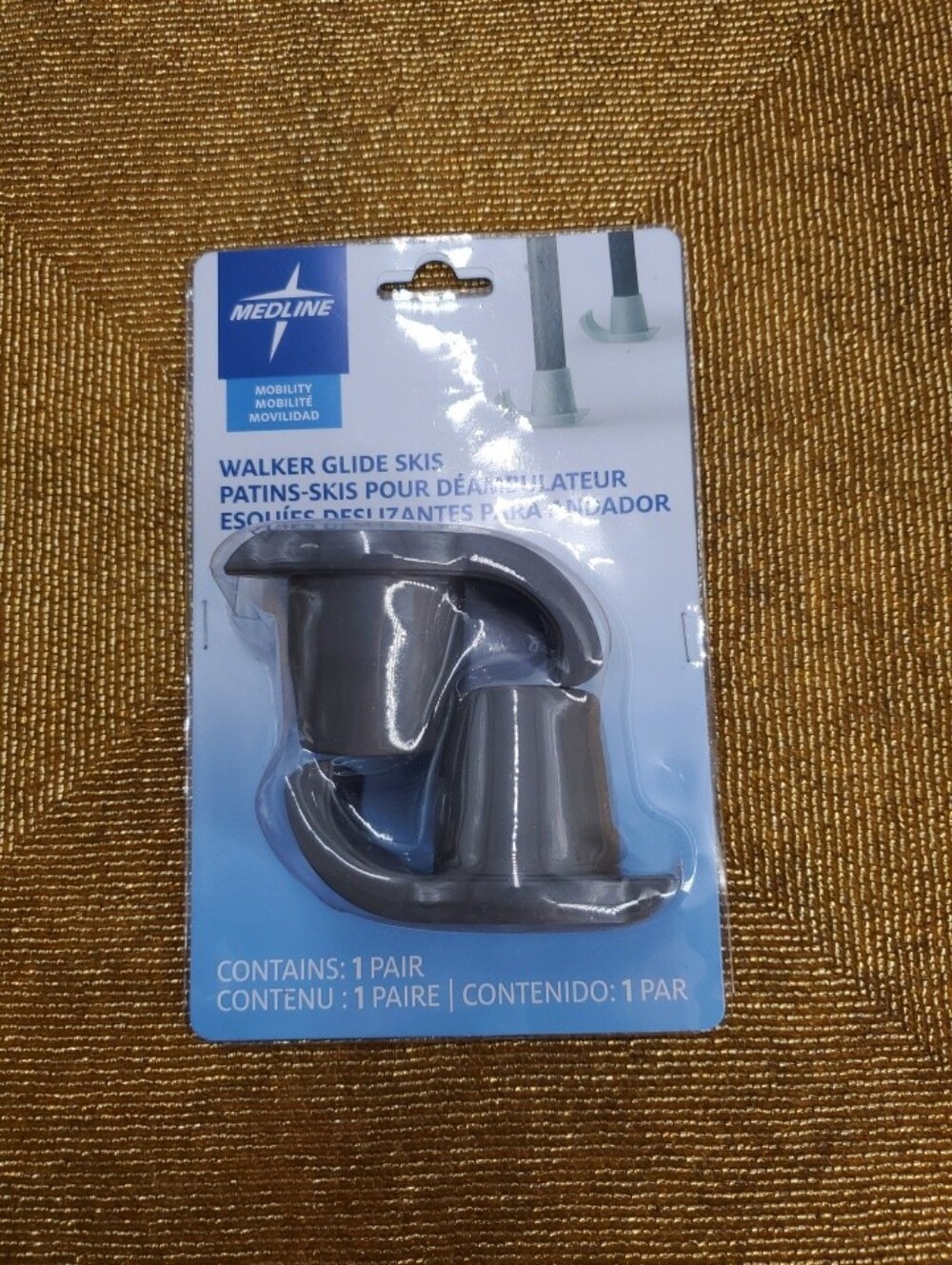 Medline Medical Ski Walker Glide Skis Gray 1-Pair (C13)